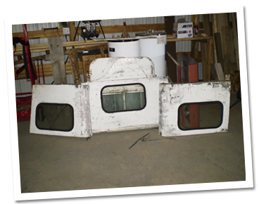 winter cab before sandblasting
