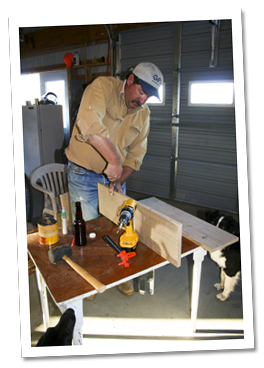 Mike building sides for the battery box
