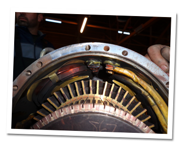 Looking inside the motor at the terminals