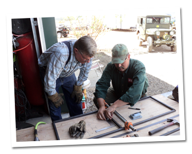 Greg and Mike framing up side doors