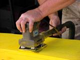 sanding painted tub 02